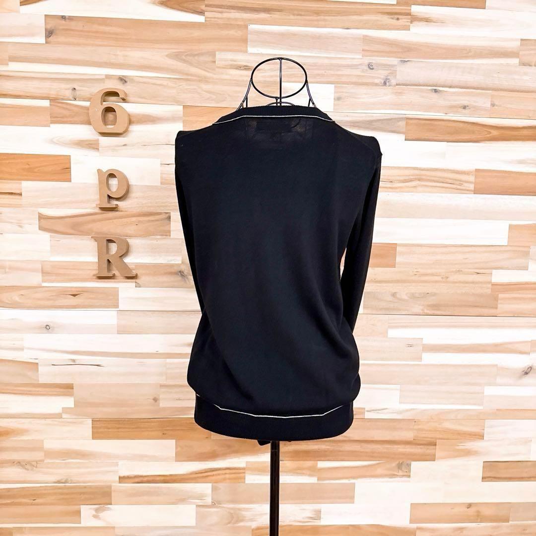 【エムユースポーツ】ゴルフ ニット セーター モノトーン M・Uロゴ 黒×白