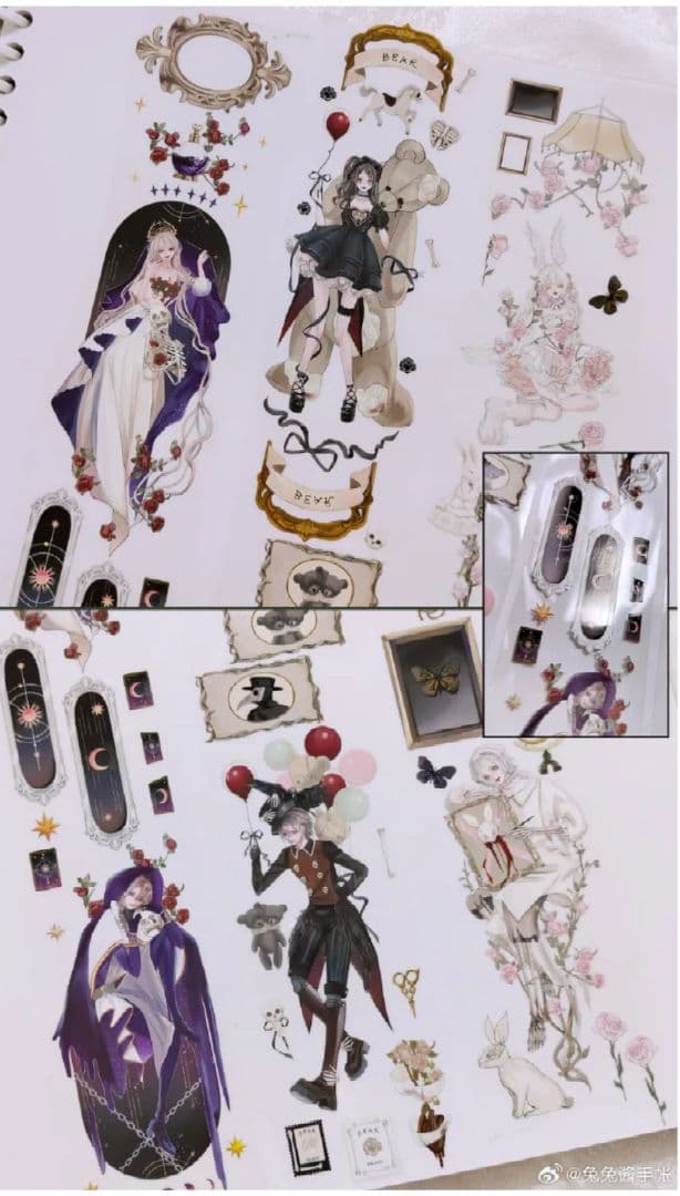 ✩再販✩J843＃浮生(PET)兔兔酱手帳切り売り海外人物マステ女の子男の子