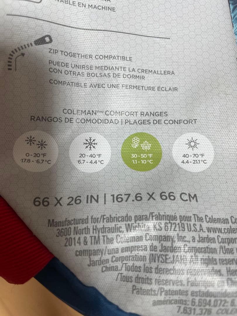 【2つセット】Coleman Kid Camo 寝袋 45°F(7.2℃)