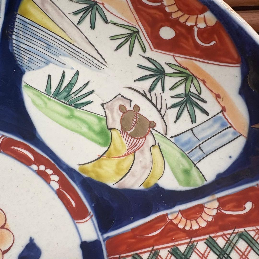 古伊万里　赤絵　大皿　お正月