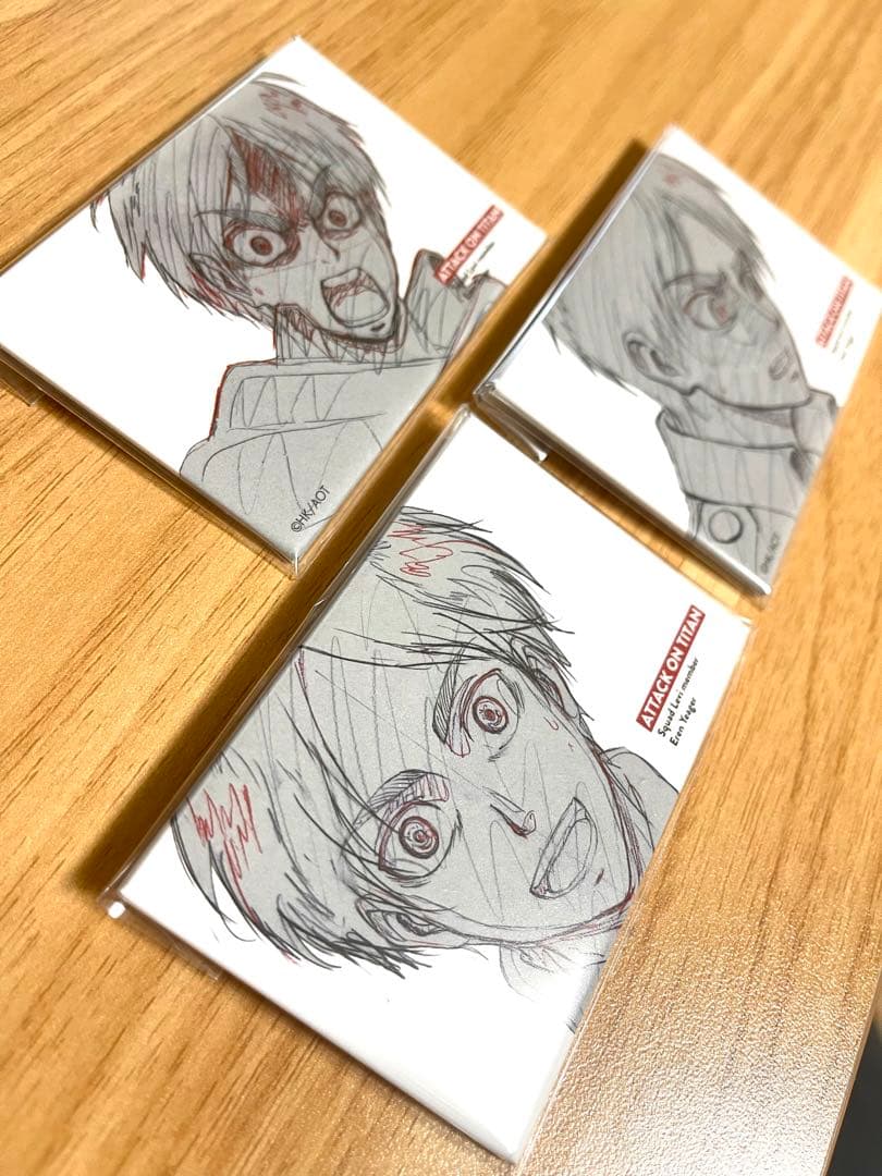 進撃の巨人 WIT STUDIO スクエア缶バッジ エレン　３種セット