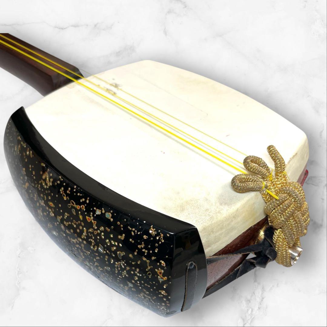 津軽三味線 太棹 東さわり 綾杉 胴 和楽器 撥 ハードケース付き