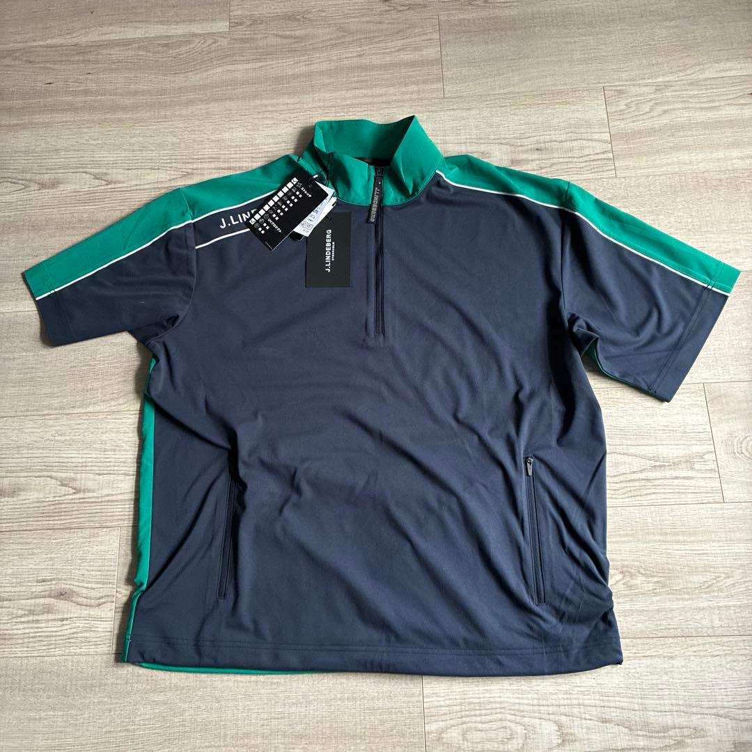 未使用 jリンドバーグ ゴルフウェア 半袖ハーフジップウィンドーブレーカー M
