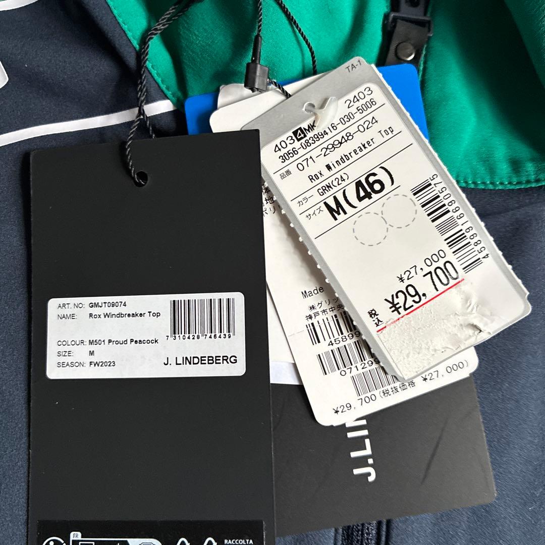 未使用 jリンドバーグ ゴルフウェア 半袖ハーフジップウィンドーブレーカー M
