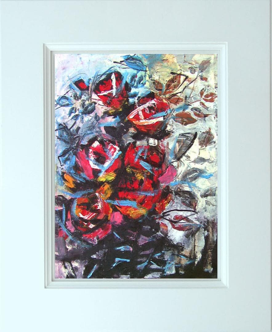 油絵 菅家令子 絵 絵画 インテリア uF6-050303 花 ばら