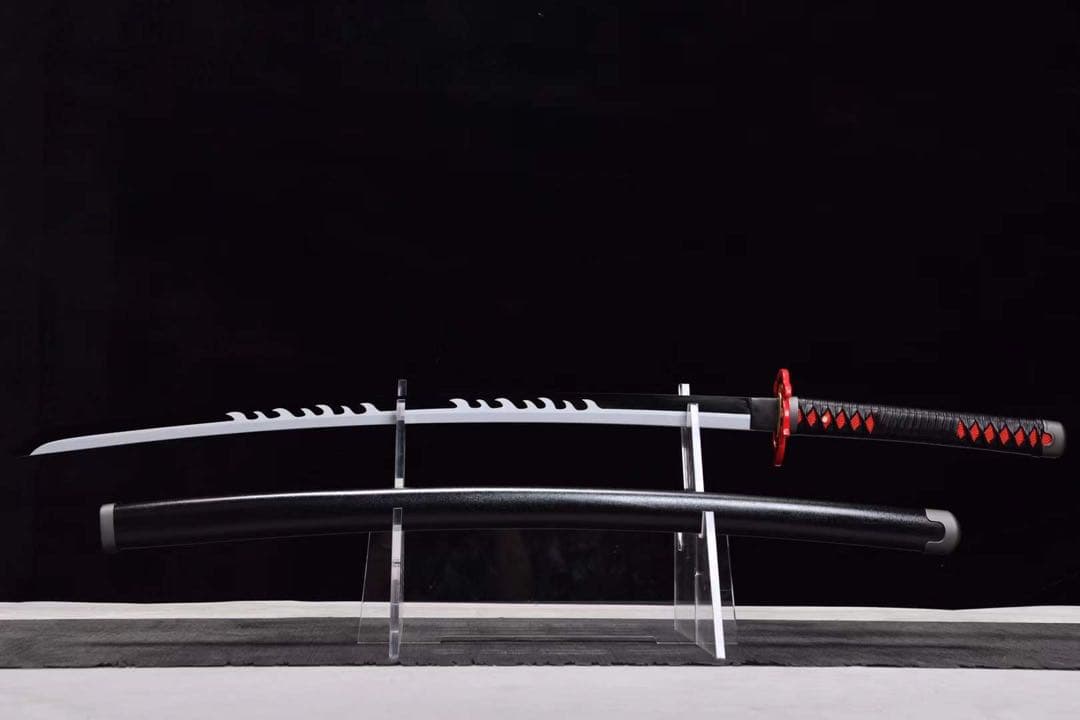 鬼滅の刃 竈門炭治郎 火神日輪刀 黒石目鞘 本牛革柄巻