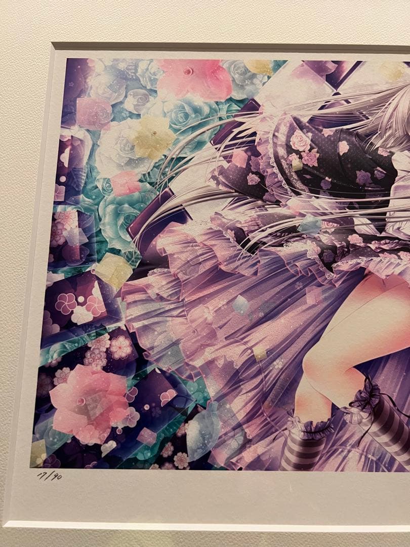 てぃんくる版画『KOHAKUTO-NO-AYA雅』（ミックスドメディア）