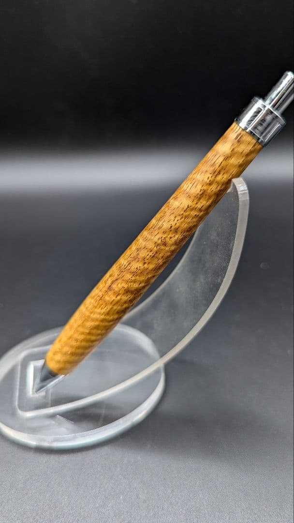 445ペン工房翌檜　極上　花梨　マイクロカーリー　虎杢　木軸シャーペン