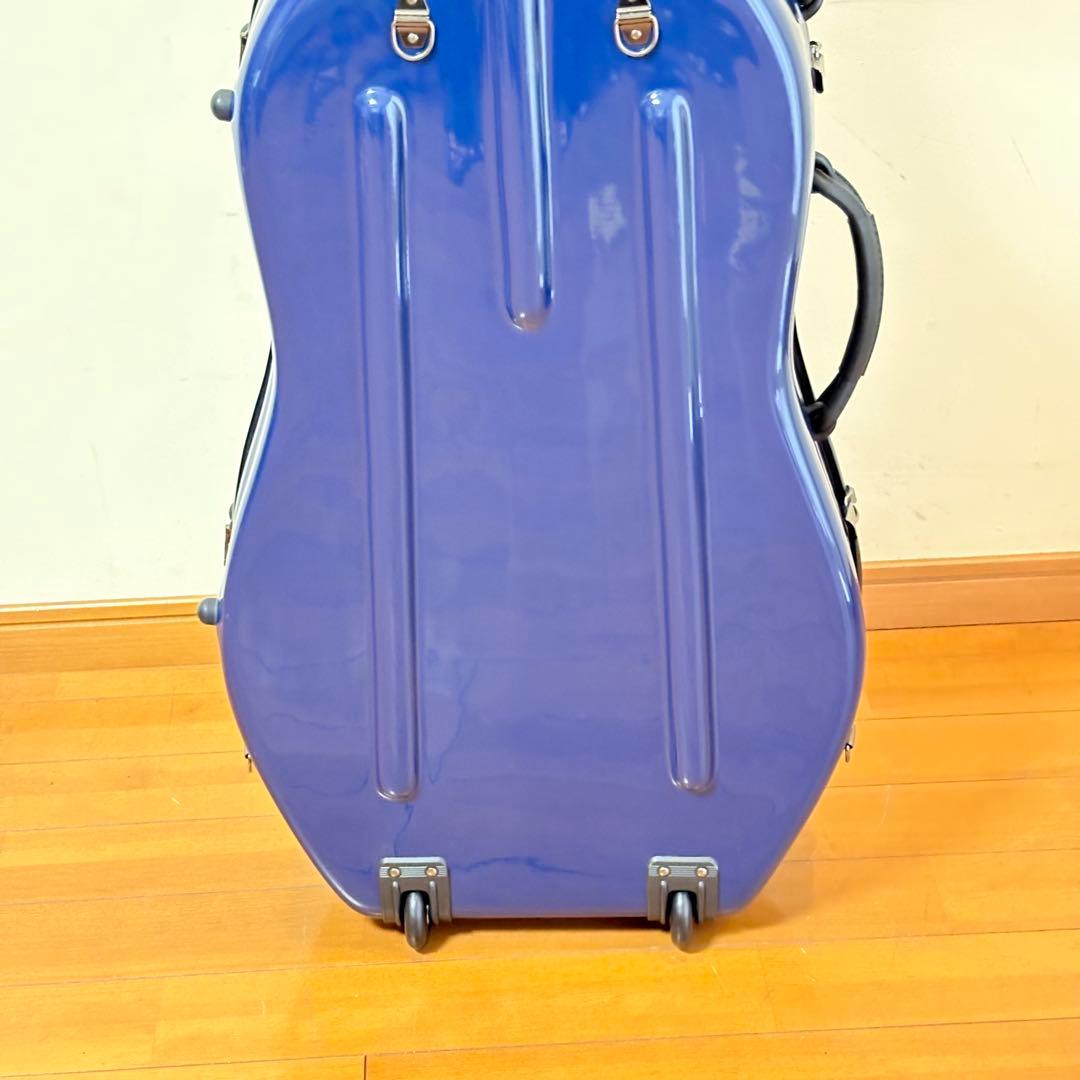 【美品・送料込み】キャスター付き チェロ用 ハードケース ブルー