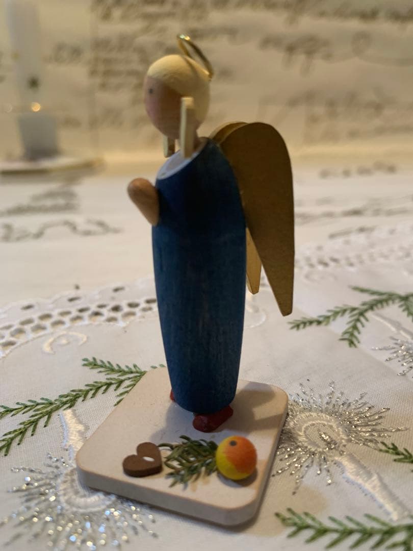 ドイツ木製人形　美品レアなギュンターライヒェル社のお祈りする天使の女の子可愛い！