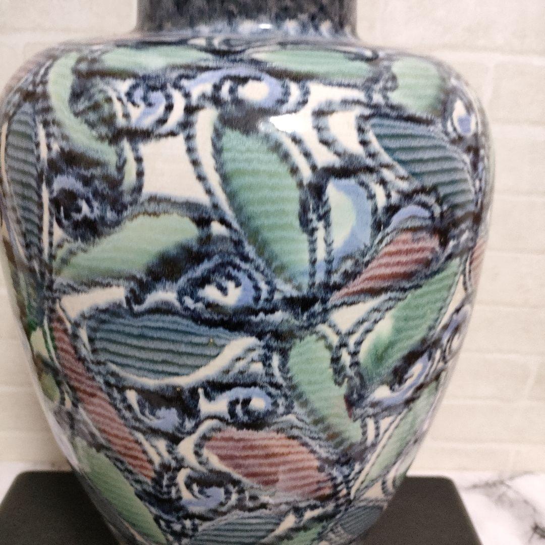 信楽焼 中村陶器 色彩壺型大花瓶 高さ約43㌢サイズ