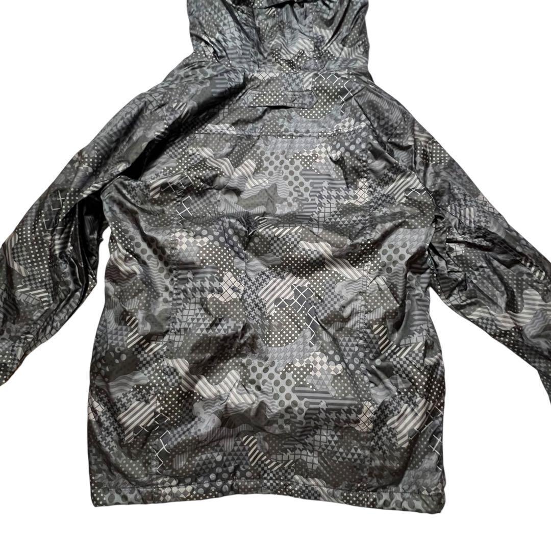 ラスティ スノーボードウェア ジャケット 総柄 黒赤 刺繍 L スキー 多機能