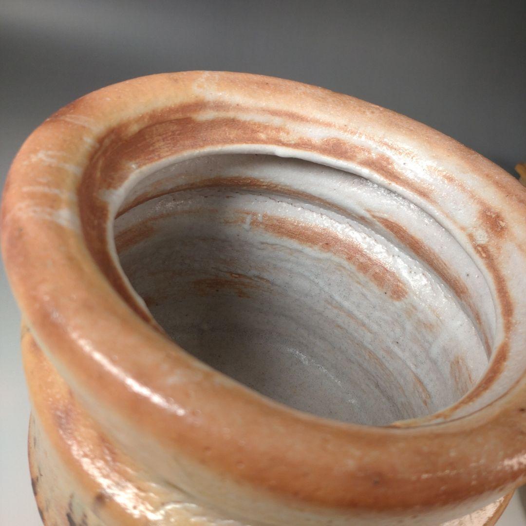 ア208 『菊泉窯　田中源也　作』『志野　水指　共箱』茶道具