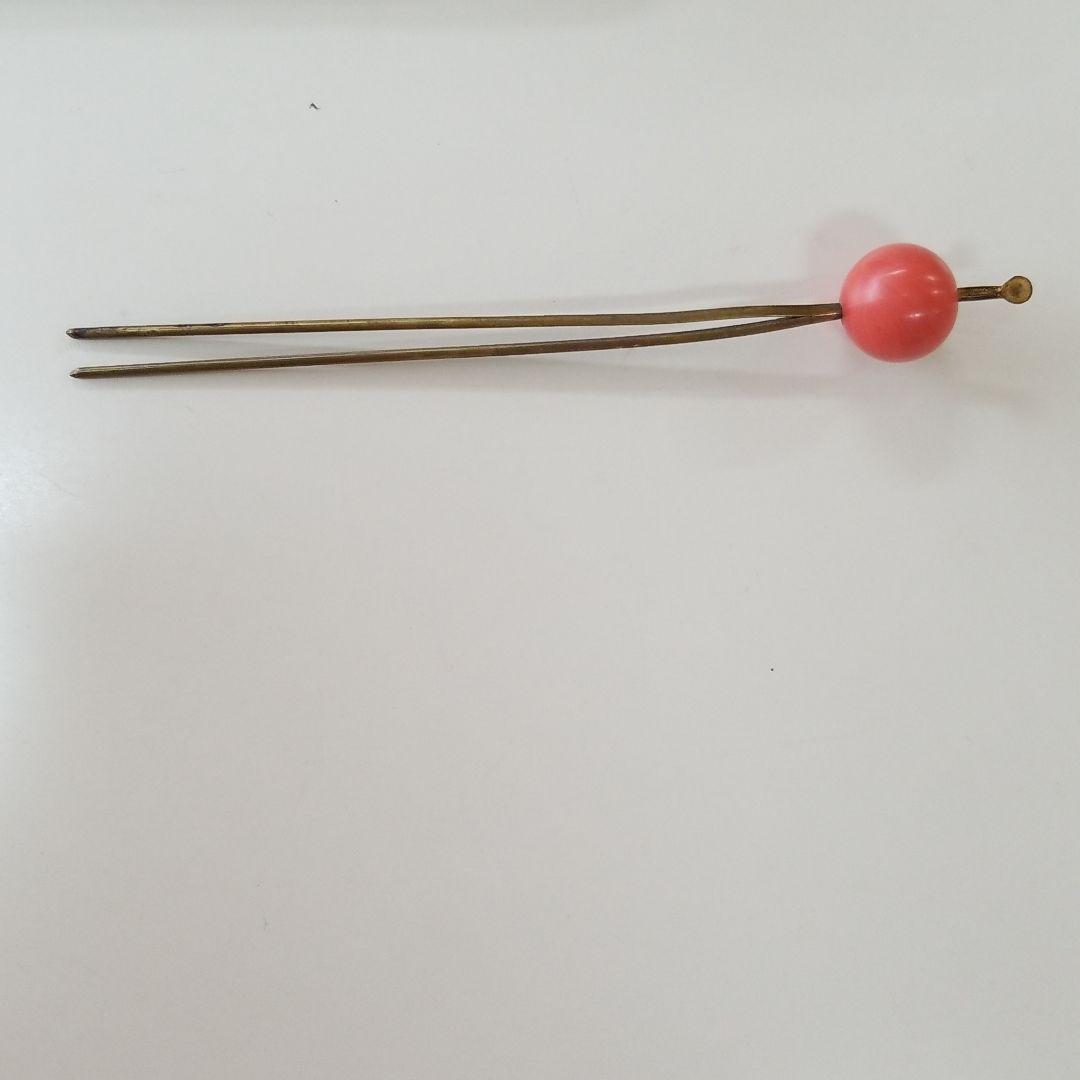 アンティーク大粒サンゴかんざしセット