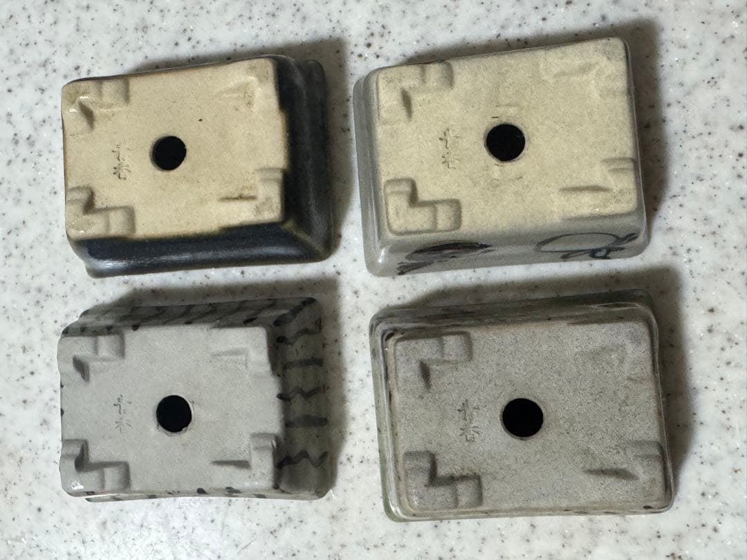 清香 豆盆栽鉢 4点セット 4.5×5.5×2.7cm 昭和レトロ