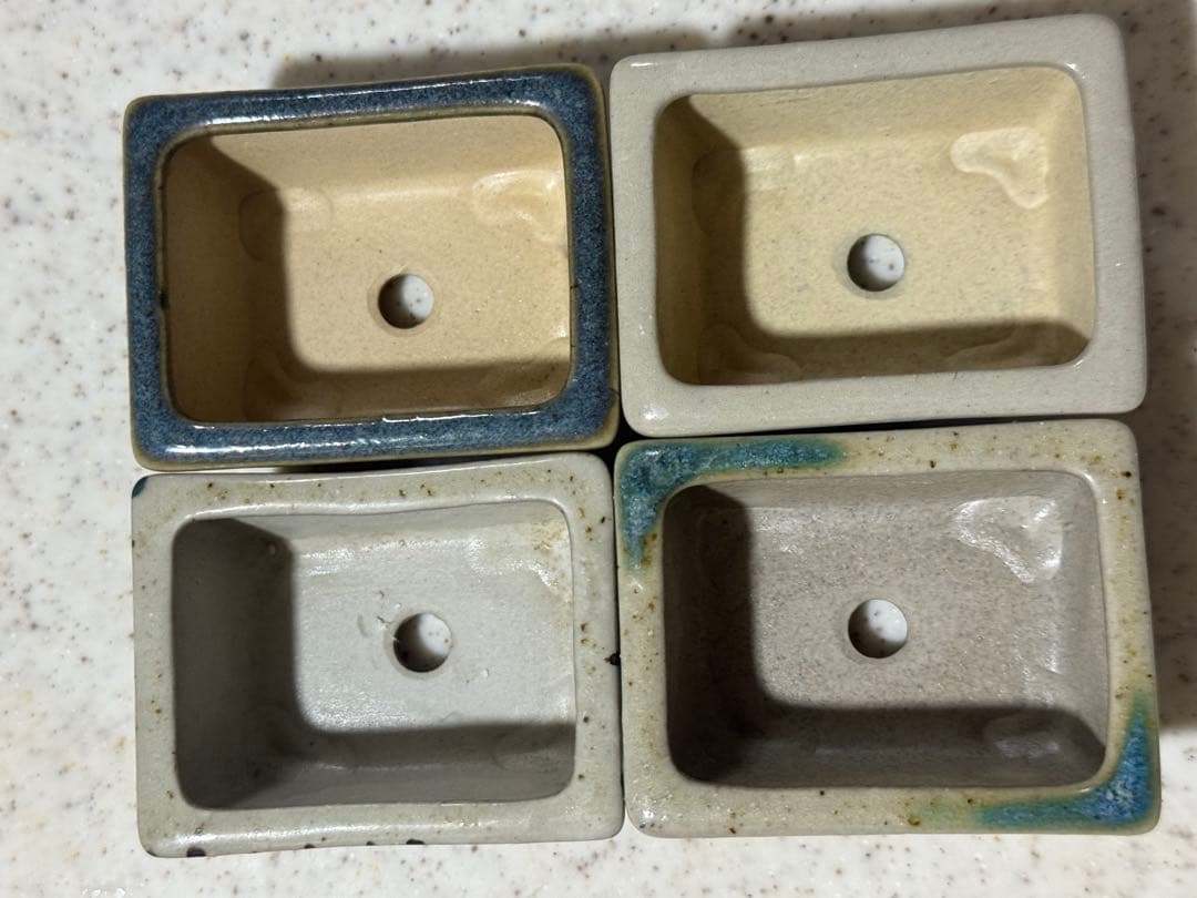 清香 豆盆栽鉢 4点セット 4.5×5.5×2.7cm 昭和レトロ