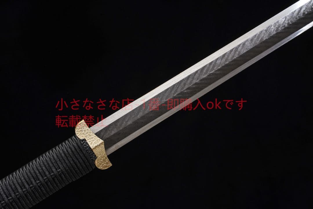 素装精品漢剣黒白檀鳳尾紋  古兵器 武具 刀装具 日本刀 模造刀 居合刀