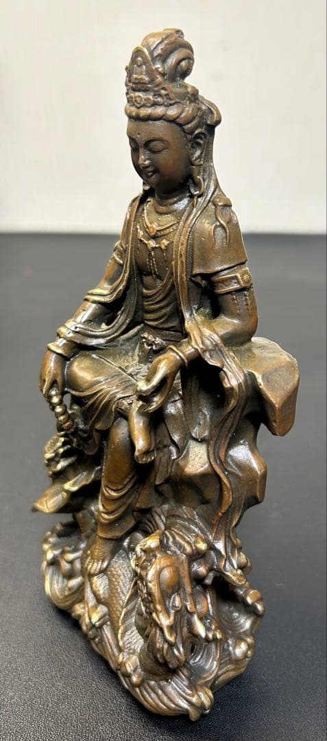 M古銅観自在菩薩　旧家蔵出し、骨董品、縁起物、風水、お守り、古美術、刻印