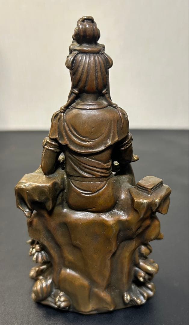 M古銅観自在菩薩　旧家蔵出し、骨董品、縁起物、風水、お守り、古美術、刻印