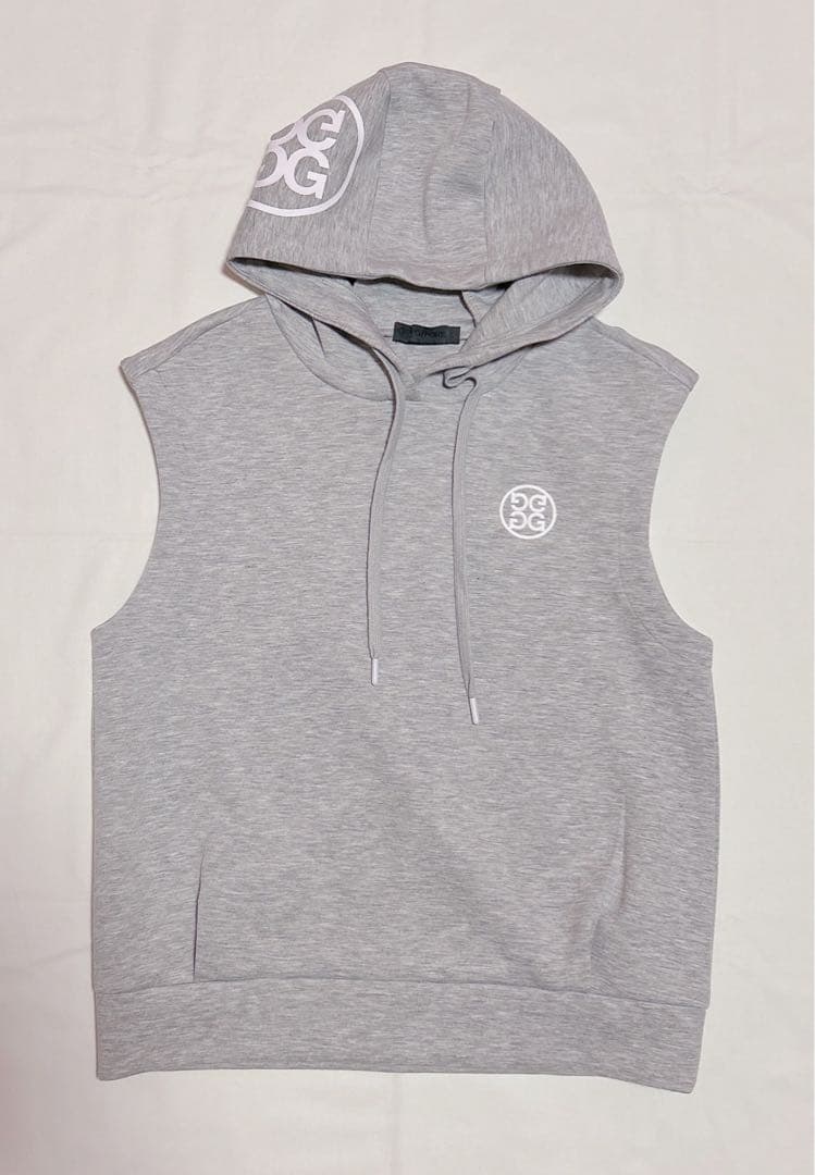 ゴルフG/FORE ジーフォアフード付きノースリーブ パーカー グレー