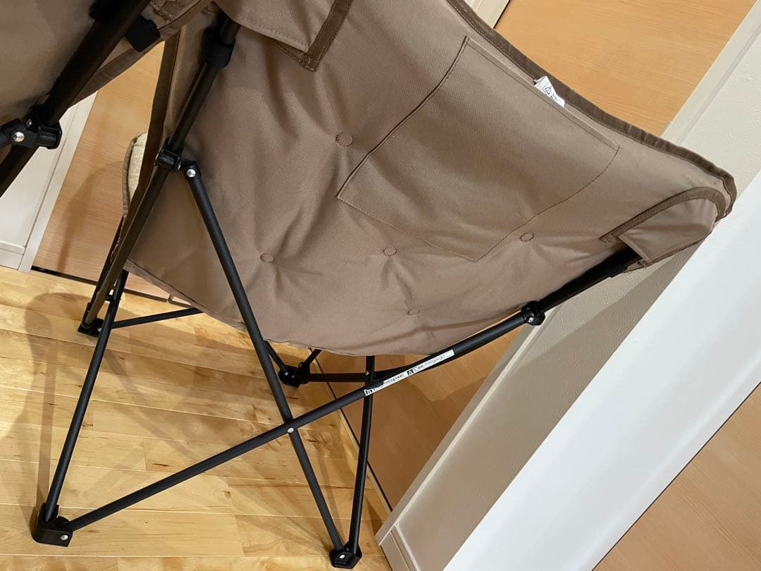 グレー系ファブリック折りたたみチェア2脚セット