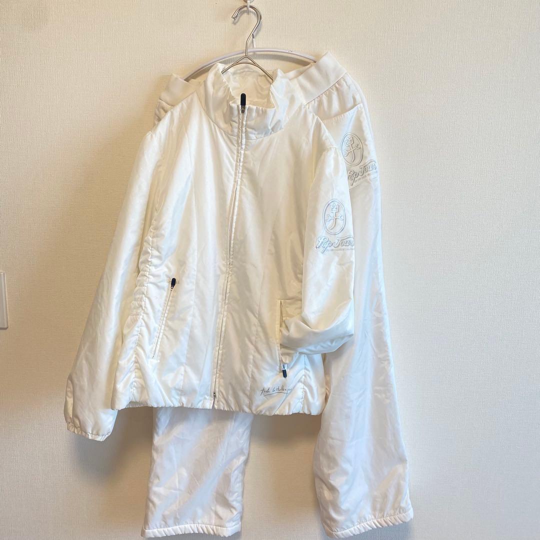 カステルバジャック ゴルフ 中綿ジャケット　パンツ セットアップ 白 M 防寒