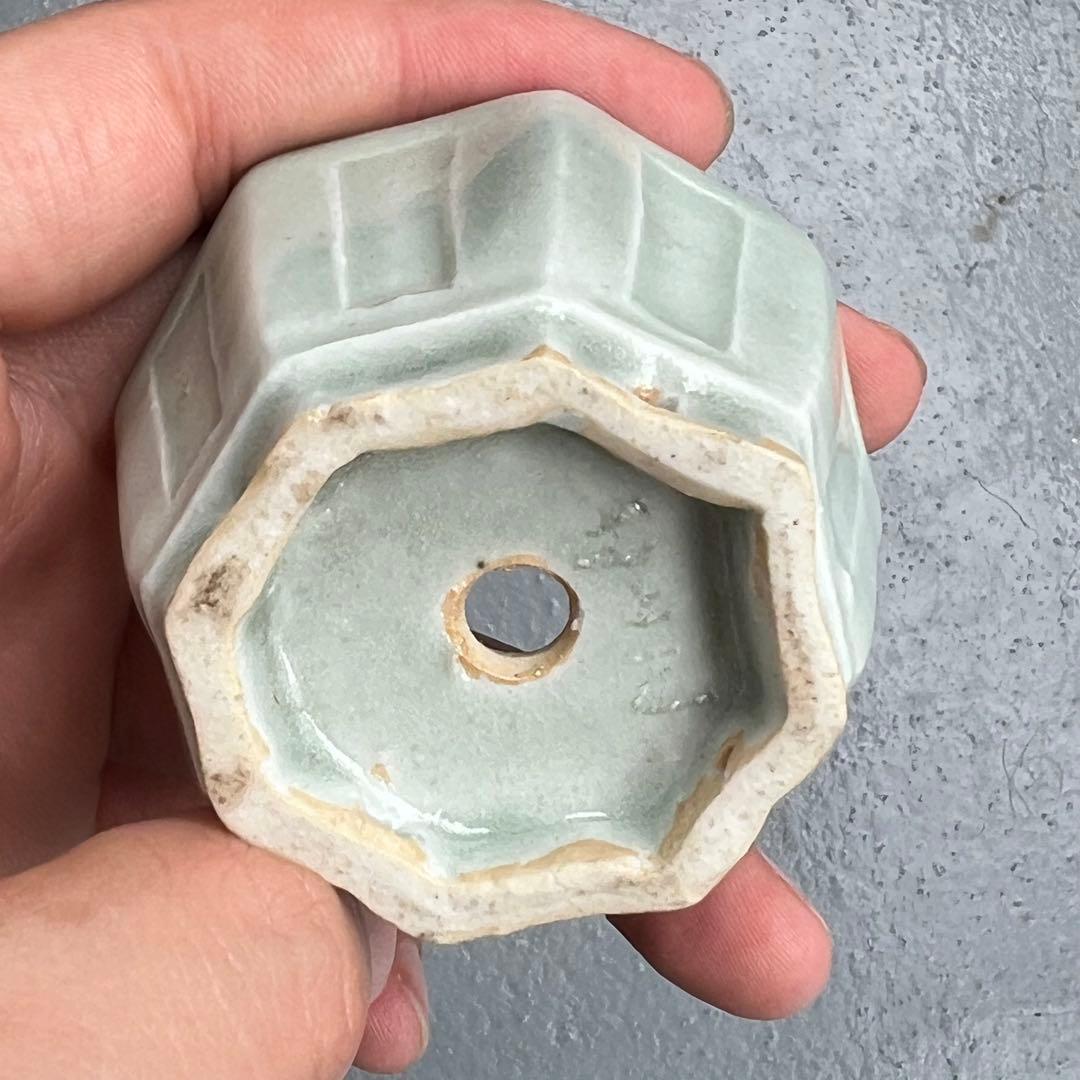 759.夢陶 額入八角鉢 盆栽鉢 豆鉢 5.6*5.9*3.8cm