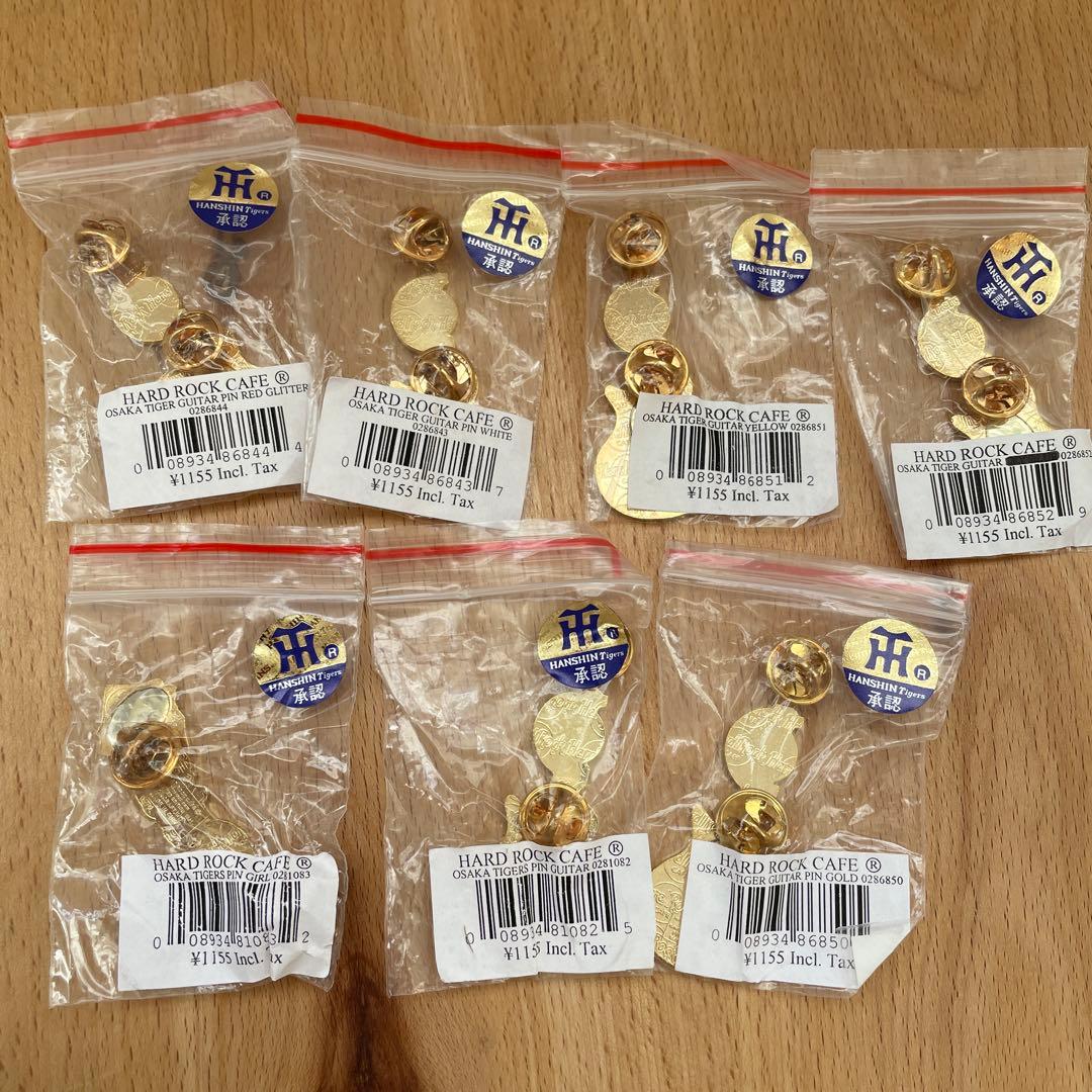 ハードロックカフェ阪神タイガース70周年記念　大阪ギターピンバッチ　全7種