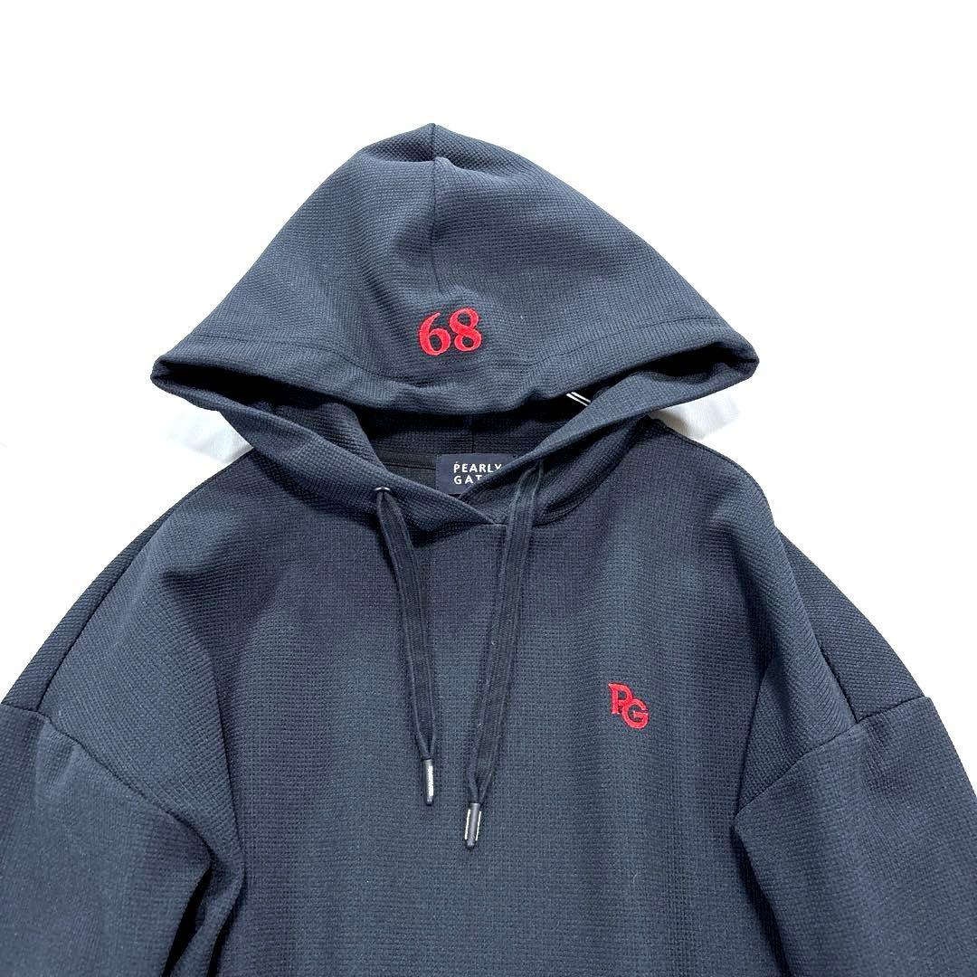 パーリーゲイツ　フード付きプルオーバー　パーカー　フーディー　ブラック　0/S