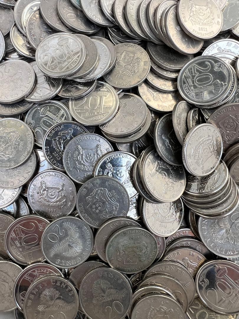 3298【シンガポール】20セント　硬貨　　古銭　300枚セット