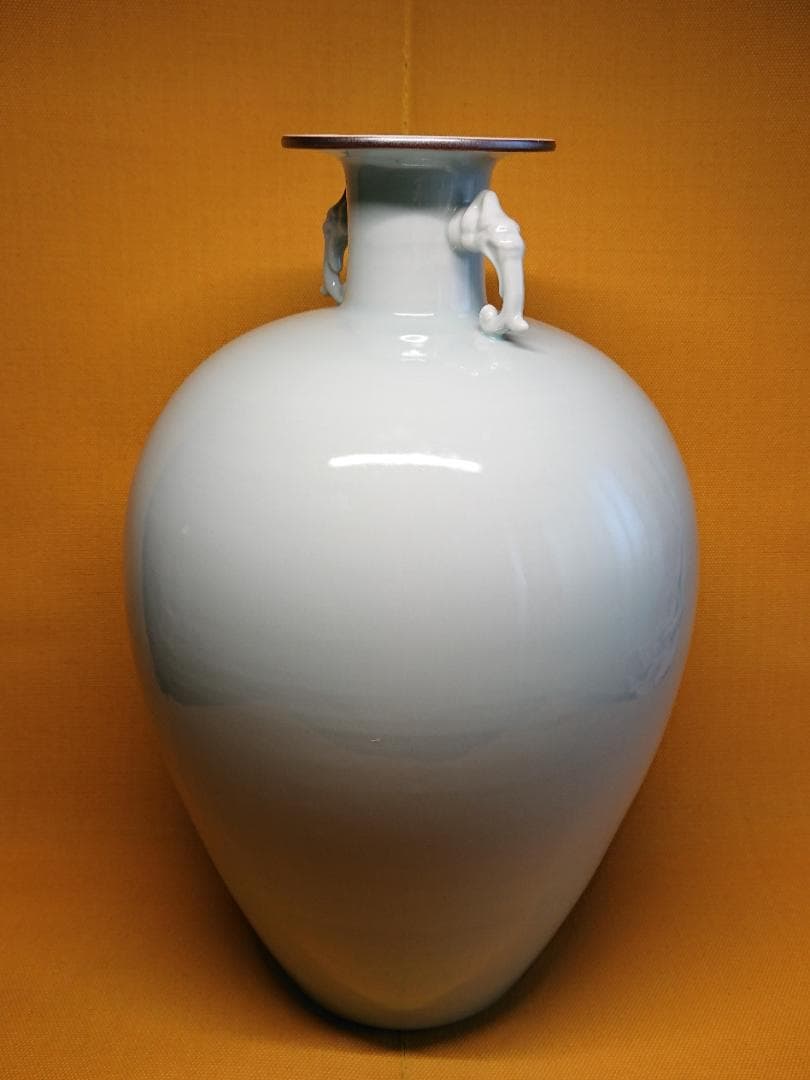 美品　花瓶　壺　青磁　骨董　置物　インテリア　工芸品　美術品　A3150