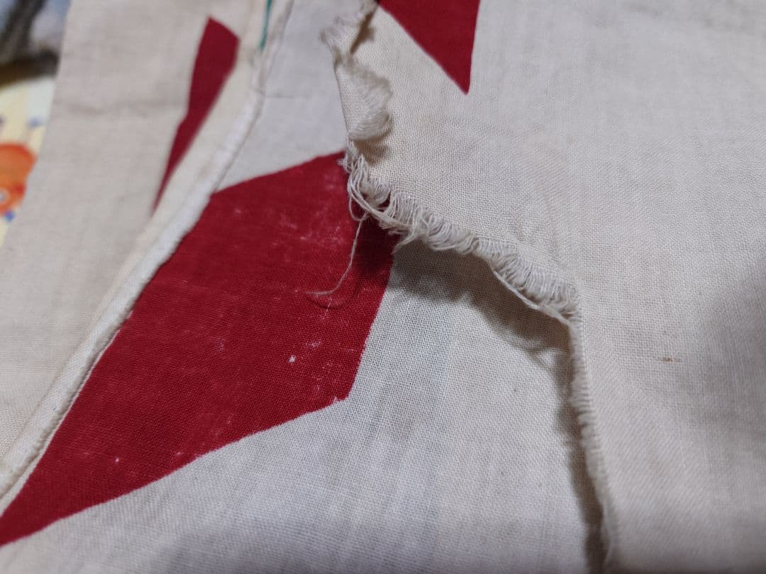 古布　宣伝旗　おかめ、ツボ解説つき　滅多にない！　爆笑！　リメイク用等