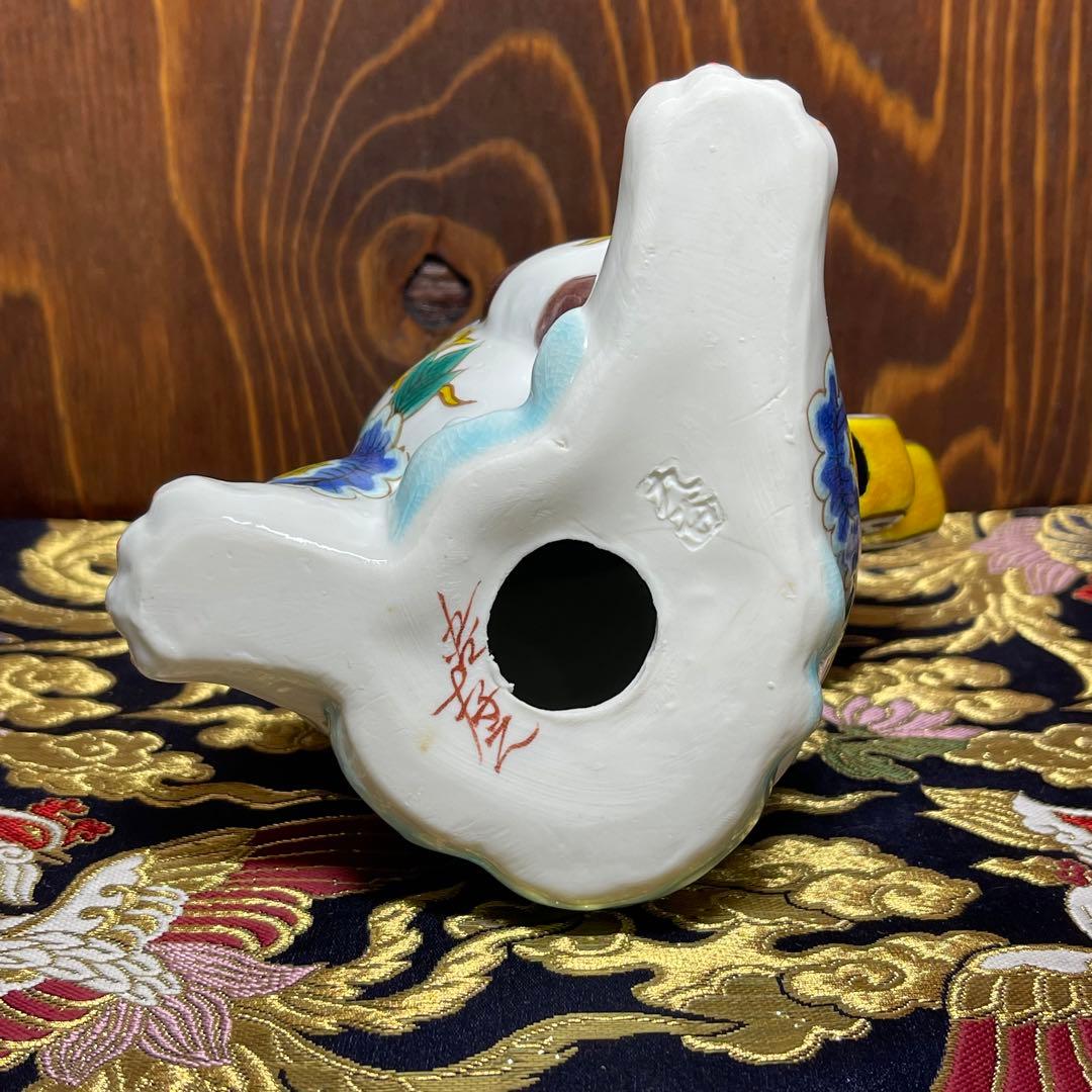 限定品【願いが叶う】【風神雷神図】【九谷焼】雷神 招き猫 作家:糠川孝之 八幡窯