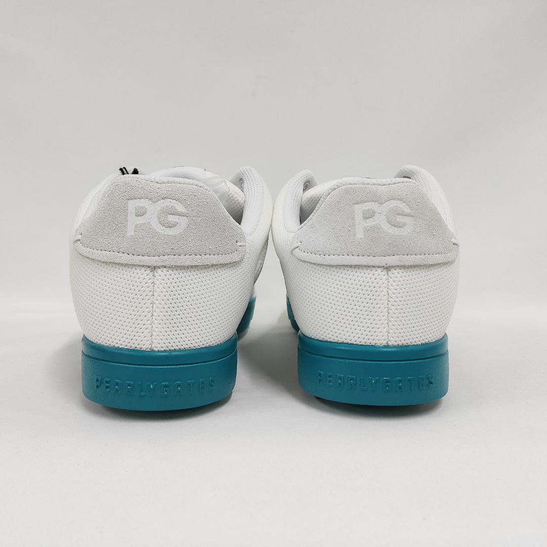 ○★新品未使用 パーリーゲイツ アンダイドニットゴルフシューズ ホワイト25cm