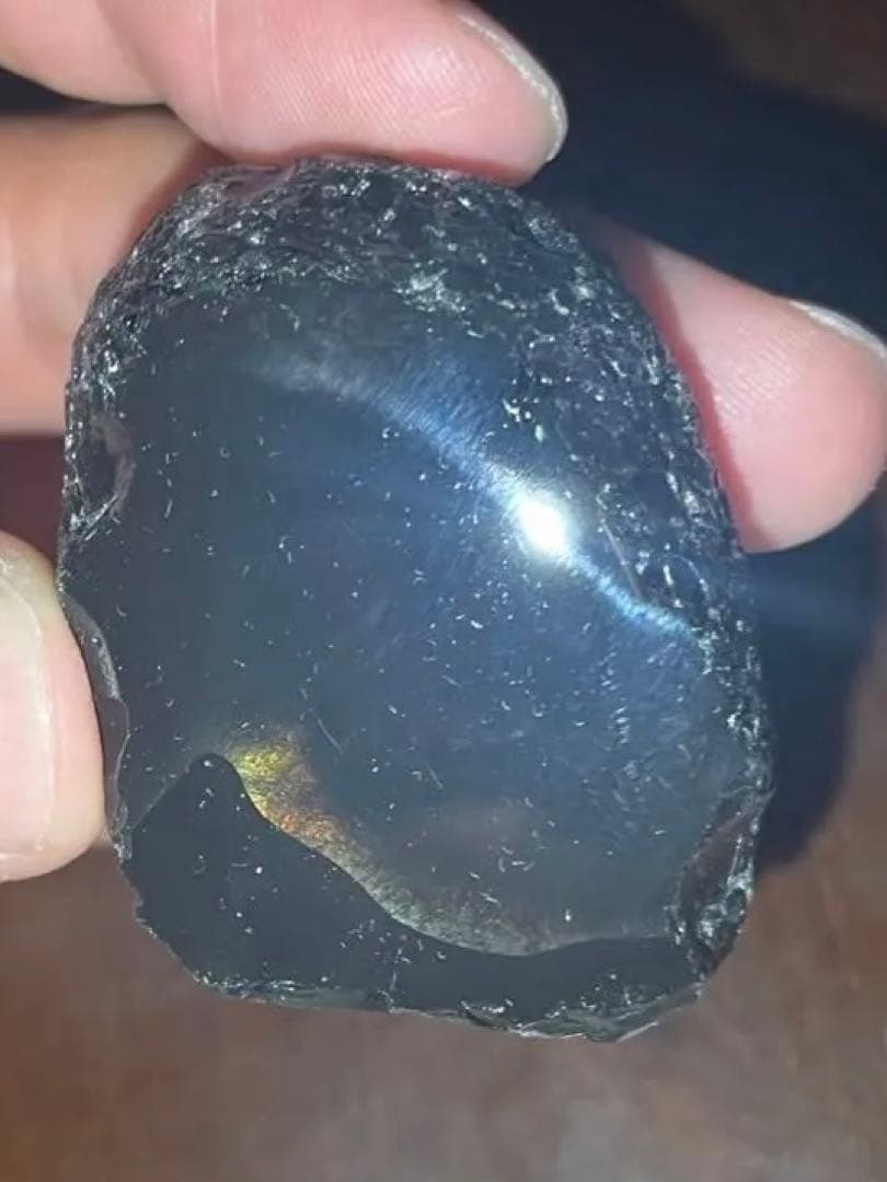 研磨品　十勝石玲瓏　ゴールデンレインボーオブシディアン