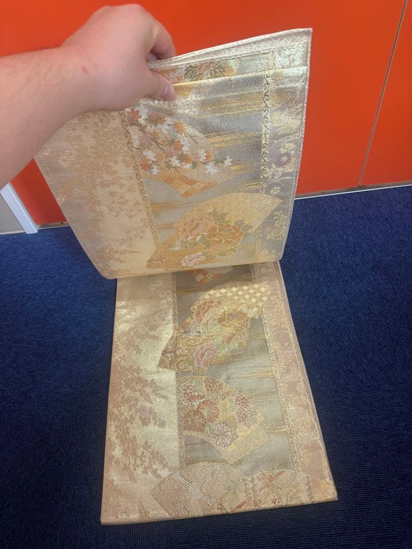 2666袋帯 古代彫金紋 西陣織 金糸　高級上質上品　約440cm 未使用
