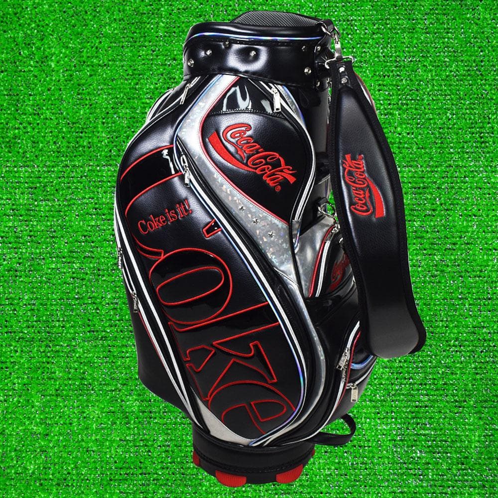 コカ・コーラ ハイグレード キャディバッグ９型【黒×赤】新品！