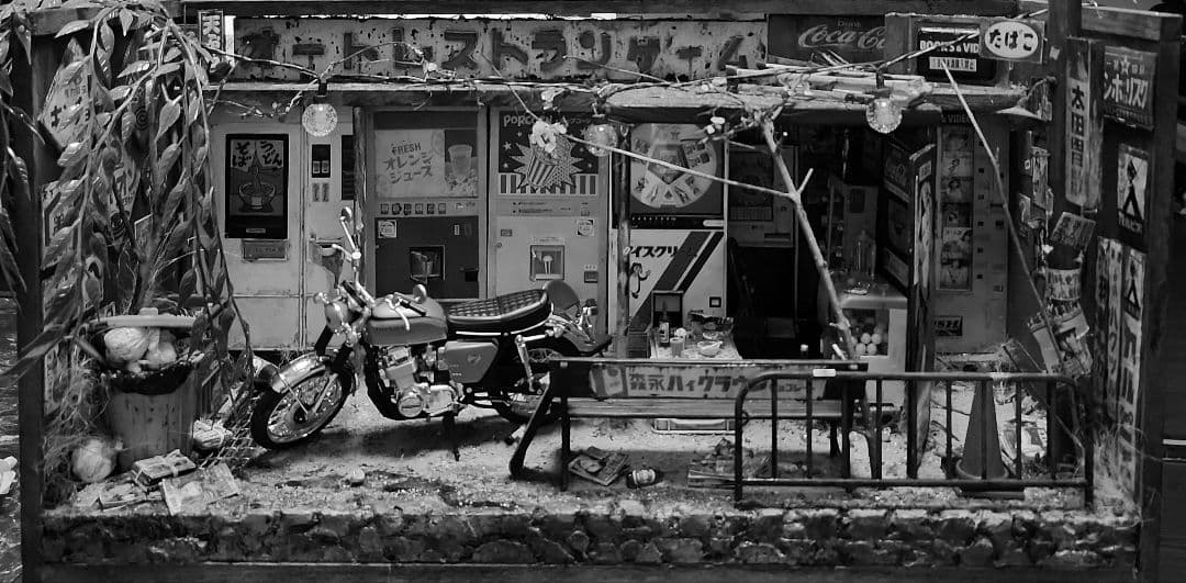 1/12 昭和　レトロ　自販機　ホーロー看板　ジオラマ