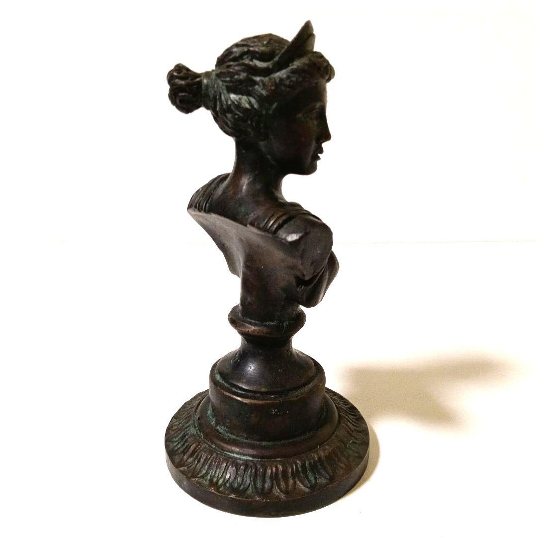 西洋ヴィンテージ 青銅像 胸像 彫刻 置物 時代物 アンティーク ブロンズ像