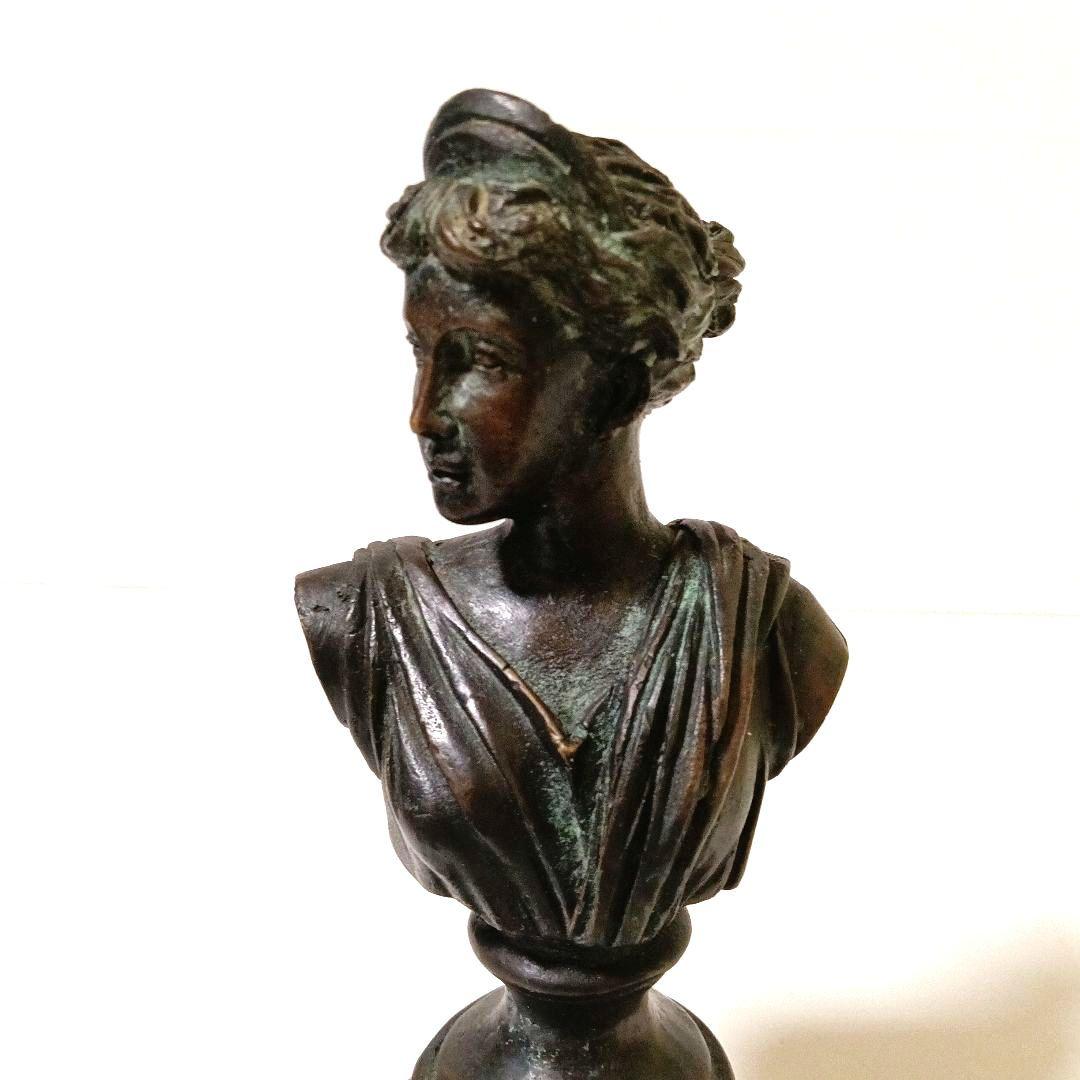 西洋ヴィンテージ 青銅像 胸像 彫刻 置物 時代物 アンティーク ブロンズ像