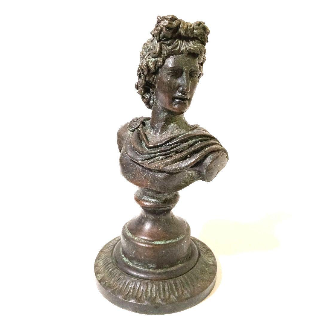 西洋ヴィンテージ 青銅像 胸像 彫刻 置物 時代物 アンティーク ブロンズ像