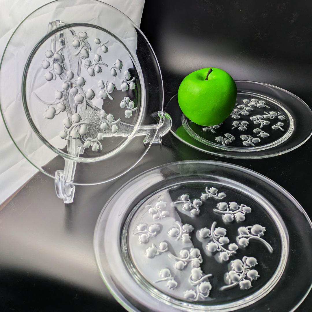 3枚セット ラリック フランス ビンテージプレートmuguet すずらん