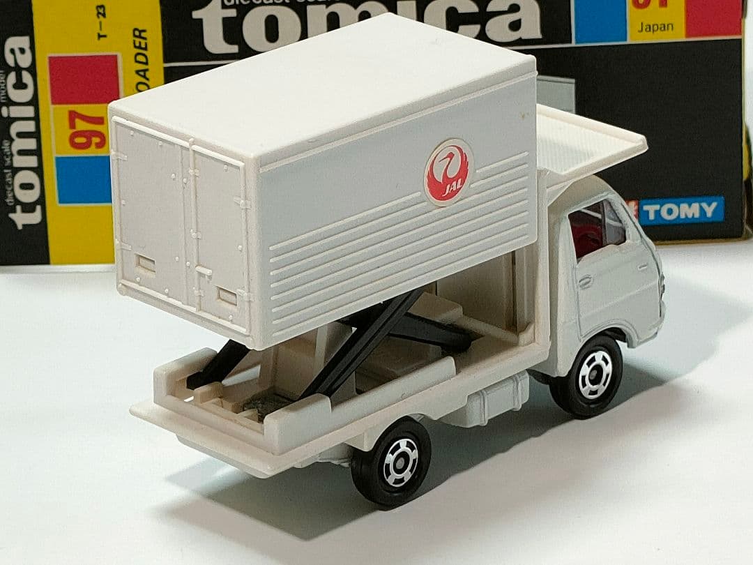 黒箱トミカ97 JAL日本航空フードローダー機内食運搬車 美品 日本製 デッド