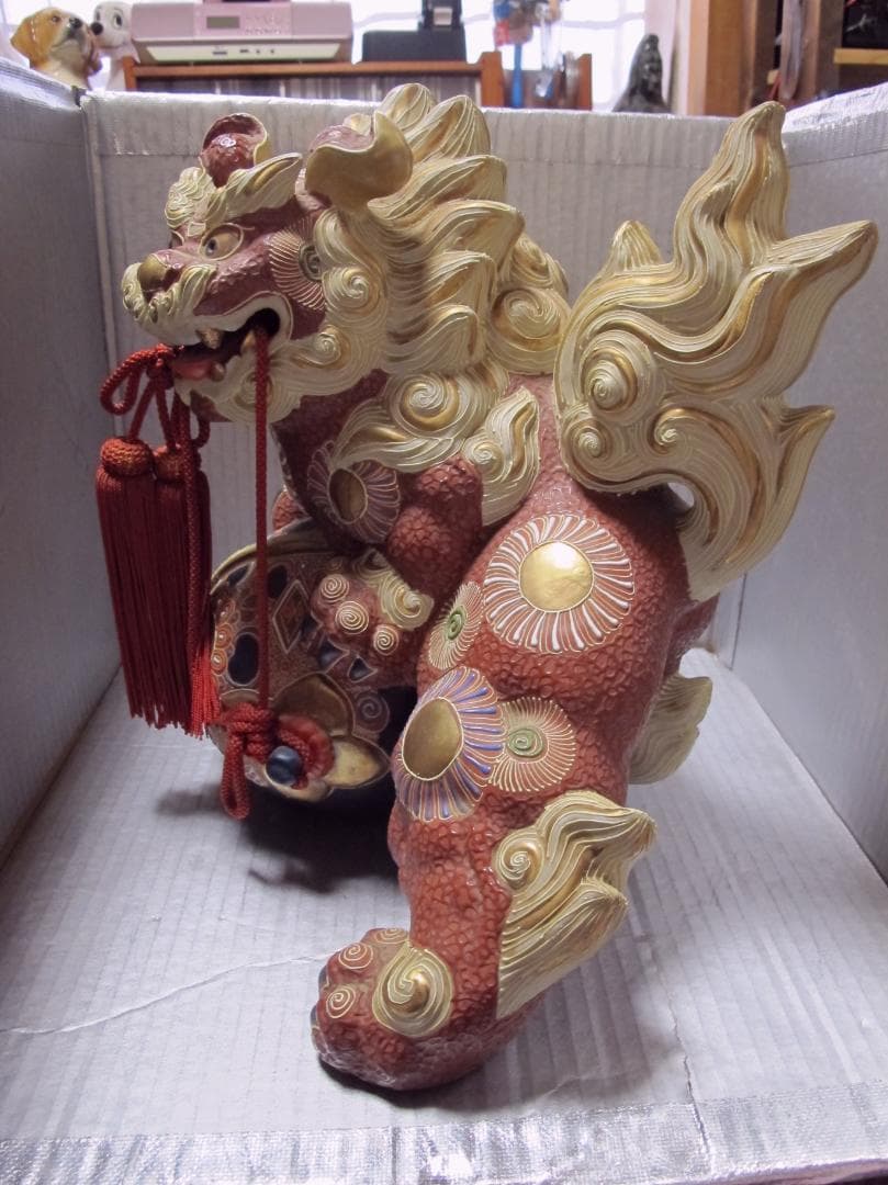 九谷焼 獅子形工芸品