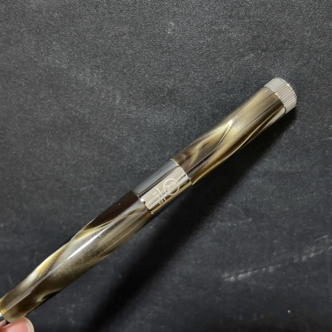 新品未使用 ROMEO No.3 五大陸 別注 太軸ボールペン グレーブラウン