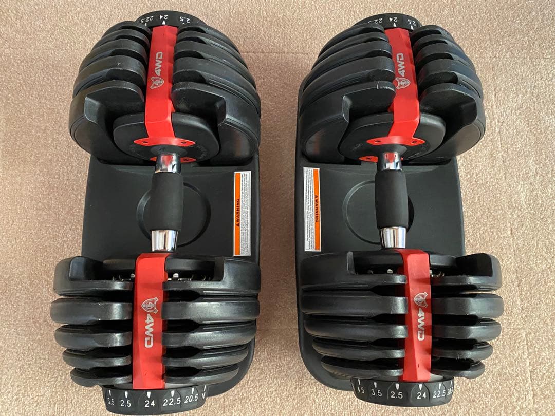 可変式ダンベル 4WD 2.5kg-24kg 1個①