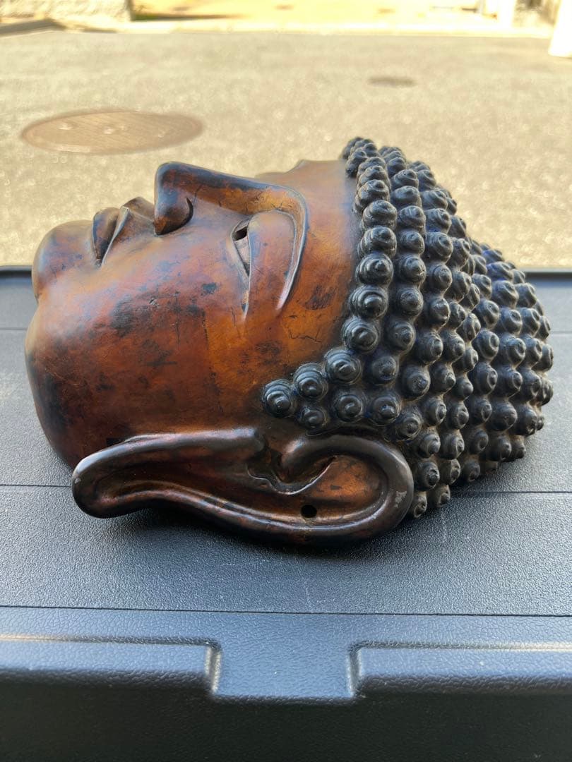 弥勒菩薩 面 東大寺 古楽面 能面 壁掛 置物 骨董 古物 古美術 JAPAN