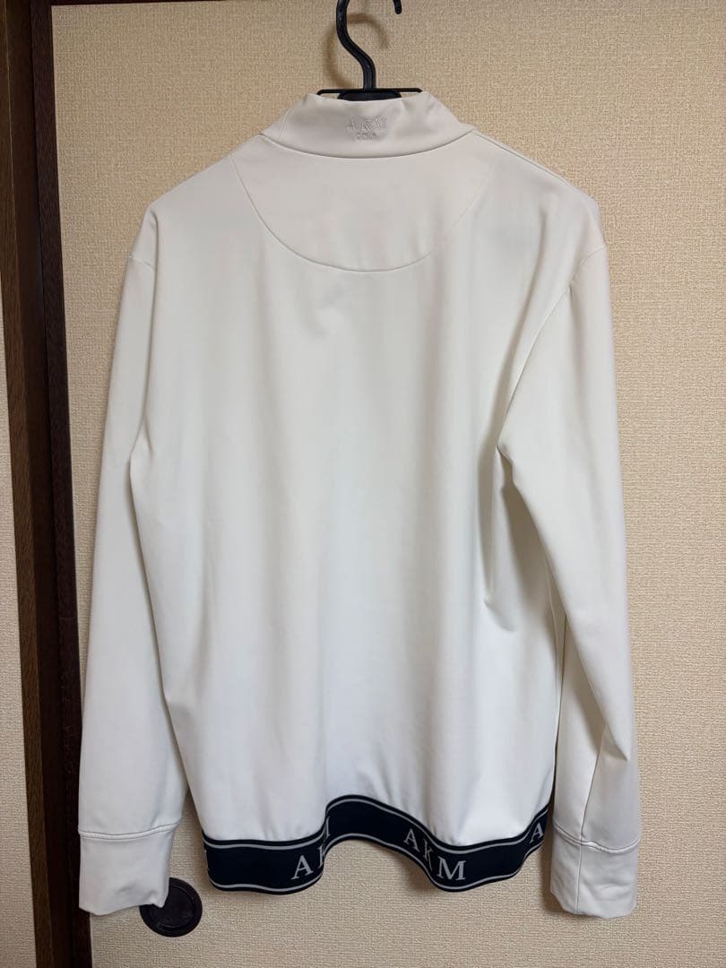 AKM ゴルフ モックネックシャツ 白/黒 2枚組　メンズL