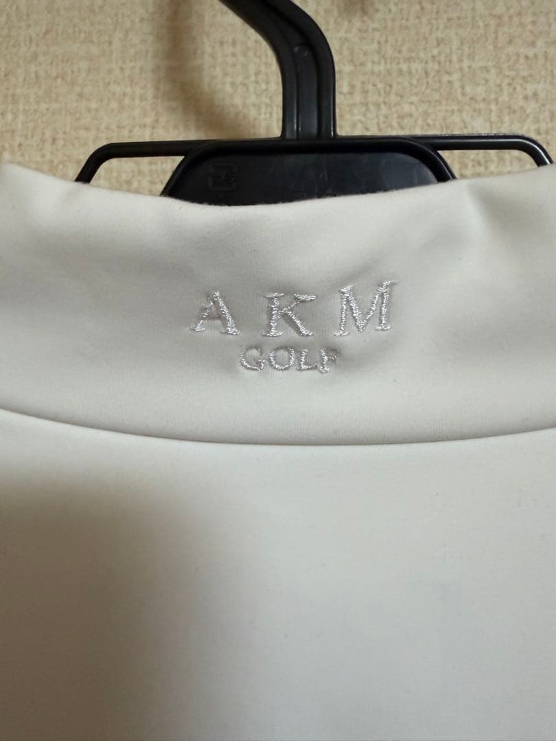 AKM ゴルフ モックネックシャツ 白/黒 2枚組　メンズL