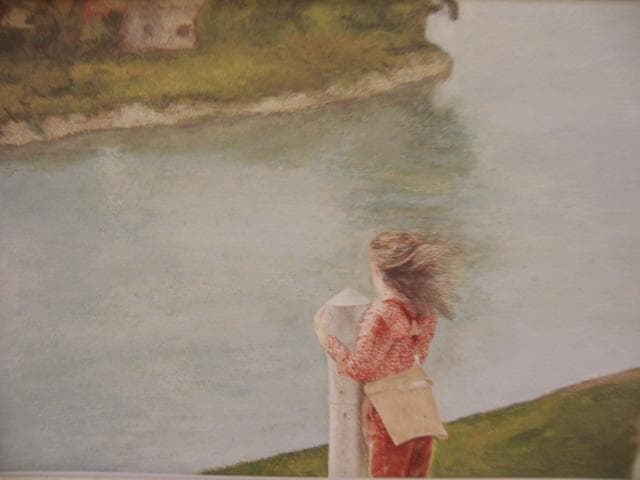 大津英敏、【河】、希少な額装用画集より、新品額装付、状態良好